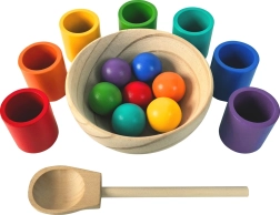 2Kids Toys boules et gobelets arc-en-ciel – set Montessori 7 couleurs