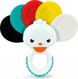 Clementoni Baby hochet et anneau de dentition paon arc-en-ciel 2 en 1