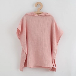 Poncho enfant en mousseline rose 50 cm