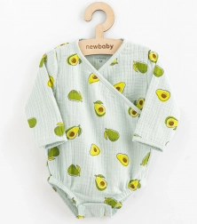 Body pour bébé en mousseline avec fermeture latérale New Baby Avocado