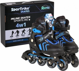Ensemble de patins pour enfants 4-en-1 : inline, quad et glace – taille 39–43 – Bleu