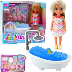 Set Mini Poupée Ankiki avec Baignoire Soin et Accessoires