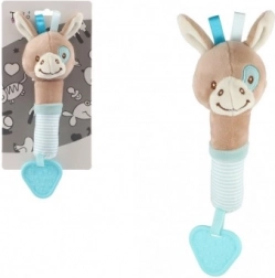 Hochets et anneau de dentition en peluche âne 22 cm