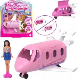 mattel mini barbie land – poupée pilote avec avion