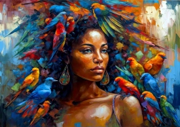 Enjoy puzzle Reine aux plumes 1000 pièces