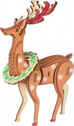 puzzle 3D en bois renne de Noël