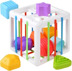 Cube d’encastrement pour tout-petits avec bandes élastiques