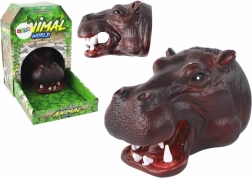 Marionnette à main hippopotame en peluche