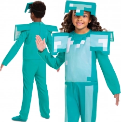 Déguisement enfant MINECRAFT armure de diamant 109–126 cm (4–6 ans)