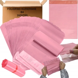Enveloppes postales plastiques roses B4 260 × 350 mm, 50 pcs