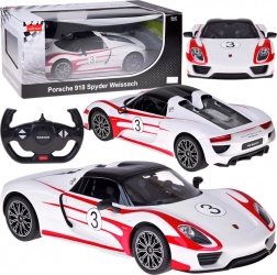Rastar voiture RC PORSCHE 918 Spyder Weissach 1:14 avec éclairage – blanc