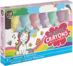 Crayons de cire avec motif de Joyeux Licornes par Grafix, 6 pcs