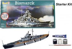 revell starter kit bismarck 1:1200 – kit de démarrage du modèle de cuirassé