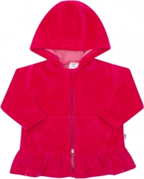 Sweat à capuche en velours NEW BABY rose foncé