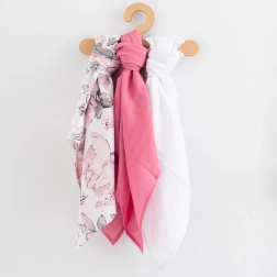 Langes en mousseline 60 × 80 cm, lot de 3 pièces pour filles NEW BABY