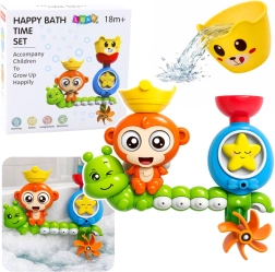 Jouet d’eau pour le bain avec petit singe et gobelet à ventouses