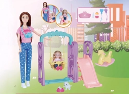 Poupée sur aire de jeux 30 cm avec accessoires