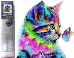 peinture diamant chaton avec papillon 30 × 40 cm