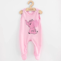 Grenouillère en coton pour bébé New Baby Happy Elephant rose