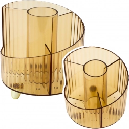 Organisateur pour fournitures scolaires transparent jaune