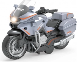 Moto de course grise avec fonction à rétrofriction