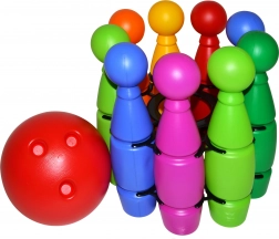 Quilles en plastique avec balle en filet