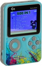 Console de jeu rétro portable mini – 500 jeux, bleu