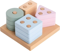 CUBIKA Pastel tri des formes IV – puzzle en bois 17 pièces