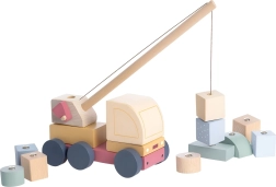 Cubika grue automotrice pastel avec aimant – puzzle en bois 14 pièces