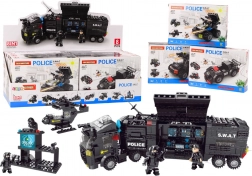 Set de construction hélicoptère et bateau de police MIX