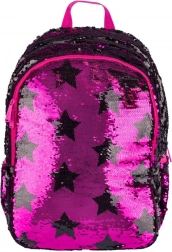Sac à dos scolaire avec paillettes et motif d'étoiles