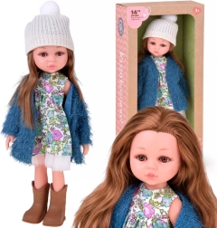 Poupée mannequin de mode automnale aux cheveux bruns de 35 cm