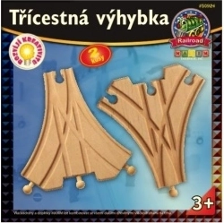 Aiguillage à trois voies pour circuits de trains en bois – 2 pcs
