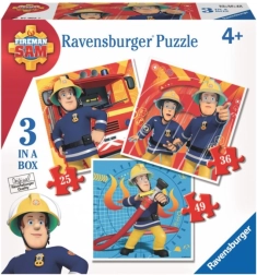 Puzzle Ravensburger Sam le Pompier 3-en-1 (25, 36 et 49 pièces)