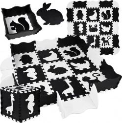 Puzzle en mousse – tapis pour enfants à contraste Animaux 120 × 120 cm