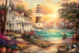 Peinture diamant Phare au bord de la mer 30x40cm