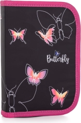 Trousse scolaire OXY NEXT Butterfly, une seule couche avec 2 rabats