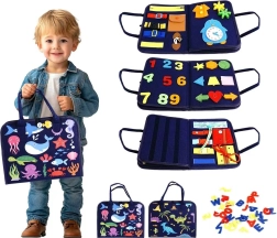 Livre sensoriel d’activités – monde aquatique et dinosaures