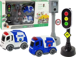Ensemble de Voitures Jouets avec Panneaux Routiers et Feux de Signalisation