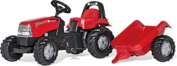 tracteur à pédales avec remorque Rolly Toys CASE 1170 CVX rouge