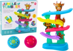 Circuit à billes coloré girafe et petit singe avec sons