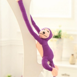 Singe en peluche violet avec son 60 cm