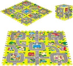 Tapis de jeu en mousse ville – 9 pièces 90,5 × 90,5 cm IPLAY