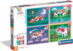 Clementoni puzzle licornes 4-en-1 (12–24 pièces)