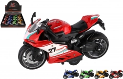 Moto de route en plastique 13 cm à rétrofriction, avec lumière et son