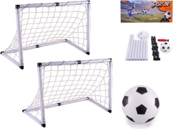 Ensemble de 2 buts de football avec ballon et pompe