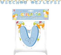 Guirlande en papier 'Tous nos vœux' bleue