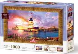 Puzzle avec cadre et colle 3en1 Tour de la jeune fille 1000 pièces
