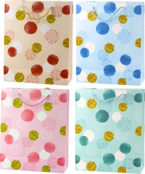 Sac cadeau pastel avec pois dorés