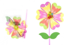 Moulin à vent fleur sur tige en plastique